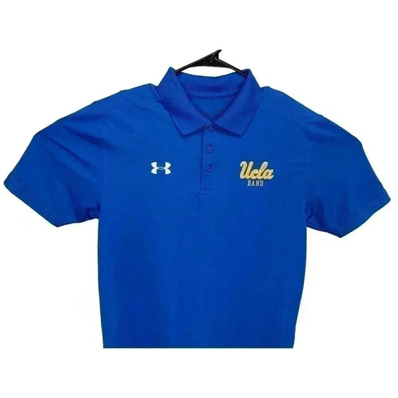 UCLA BAND Bruin Under Armour Medium M Blue Gold Polo Shirt University Of Calif - Picture 2 of 14